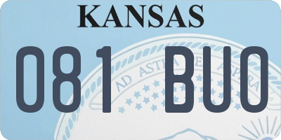 KS license plate 081BUO