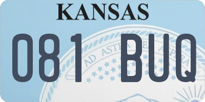 KS license plate 081BUQ