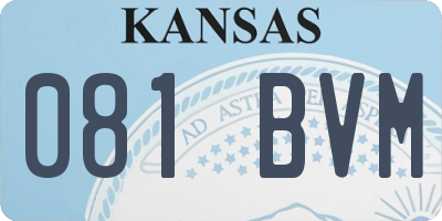 KS license plate 081BVM