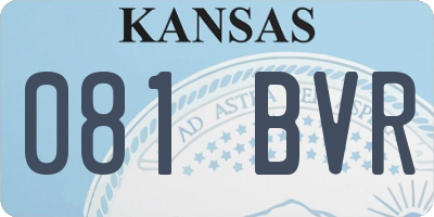 KS license plate 081BVR