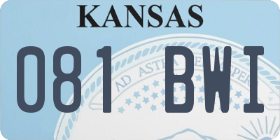 KS license plate 081BWI