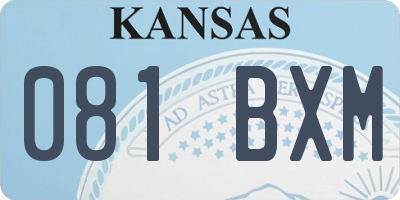 KS license plate 081BXM