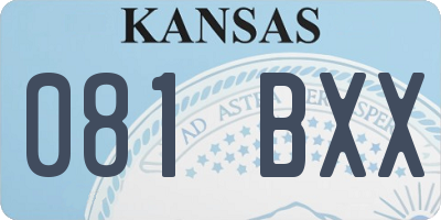 KS license plate 081BXX