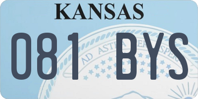 KS license plate 081BYS