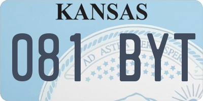 KS license plate 081BYT