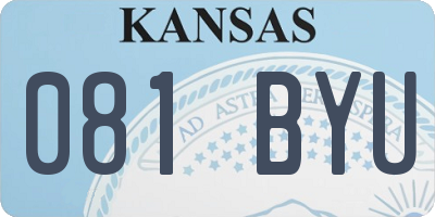 KS license plate 081BYU