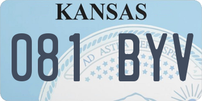 KS license plate 081BYV