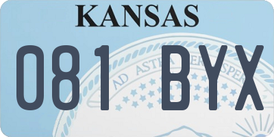 KS license plate 081BYX