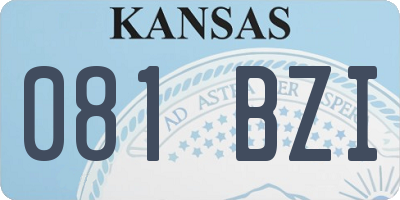 KS license plate 081BZI