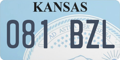 KS license plate 081BZL
