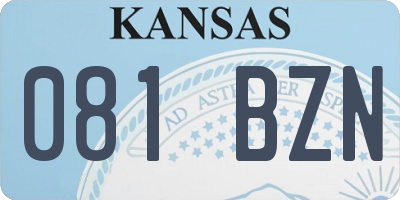 KS license plate 081BZN