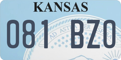 KS license plate 081BZO