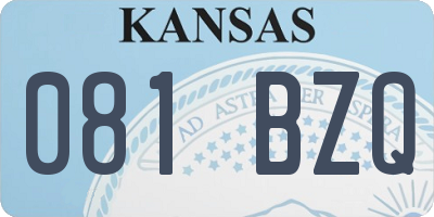 KS license plate 081BZQ