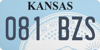 KS license plate 081BZS