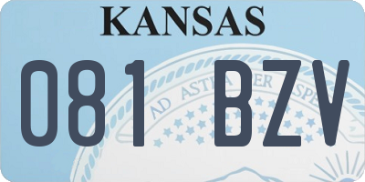 KS license plate 081BZV