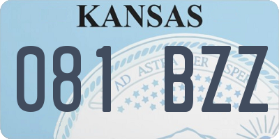 KS license plate 081BZZ