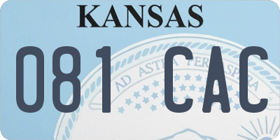 KS license plate 081CAC