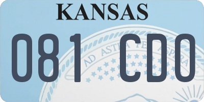 KS license plate 081CDO