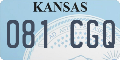 KS license plate 081CGQ