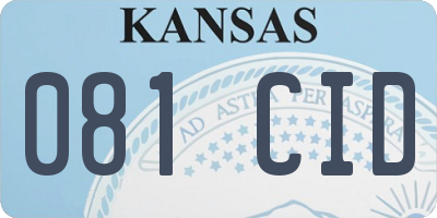 KS license plate 081CID
