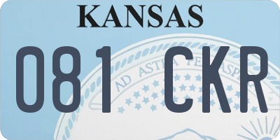 KS license plate 081CKR