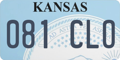 KS license plate 081CLO