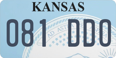 KS license plate 081DDO