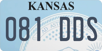 KS license plate 081DDS
