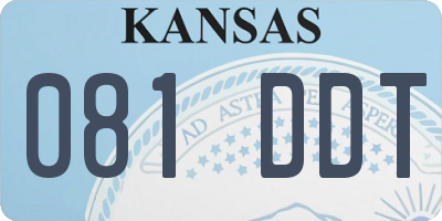KS license plate 081DDT