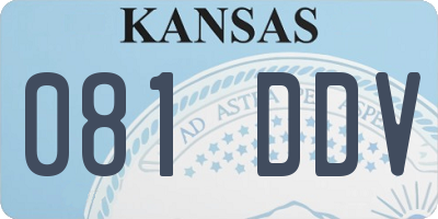 KS license plate 081DDV