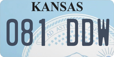 KS license plate 081DDW