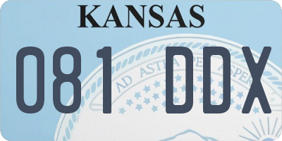 KS license plate 081DDX