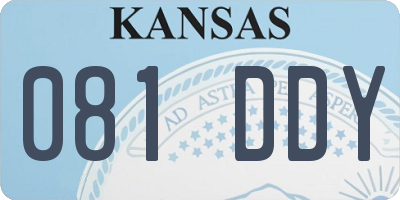 KS license plate 081DDY