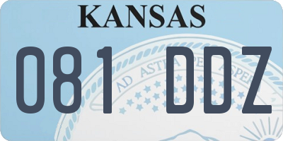 KS license plate 081DDZ