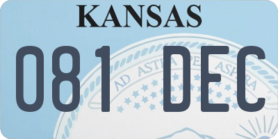 KS license plate 081DEC