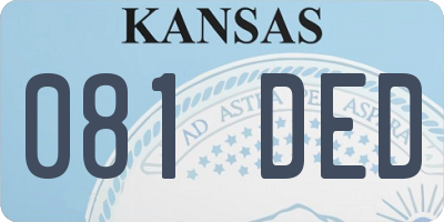 KS license plate 081DED