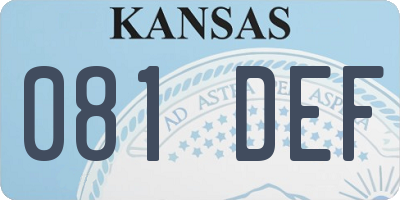 KS license plate 081DEF