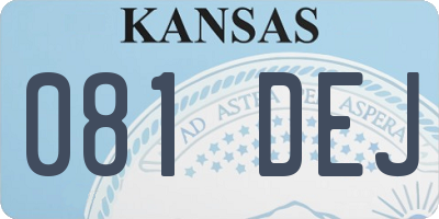 KS license plate 081DEJ