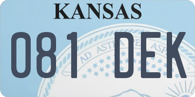 KS license plate 081DEK