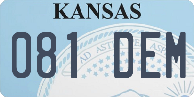 KS license plate 081DEM