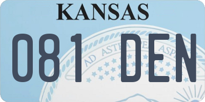 KS license plate 081DEN