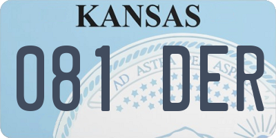 KS license plate 081DER
