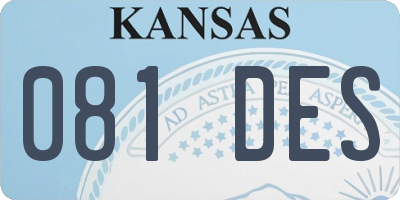 KS license plate 081DES