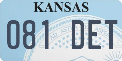 KS license plate 081DET