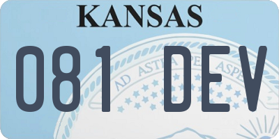 KS license plate 081DEV