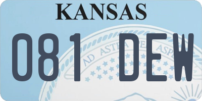 KS license plate 081DEW