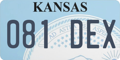 KS license plate 081DEX