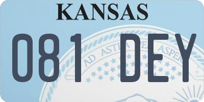KS license plate 081DEY