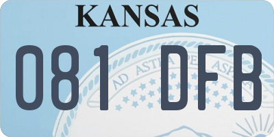 KS license plate 081DFB