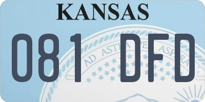 KS license plate 081DFD